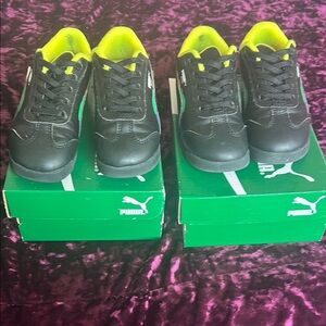 Puma Black Sneakers with Neon Yellow and Green Accents